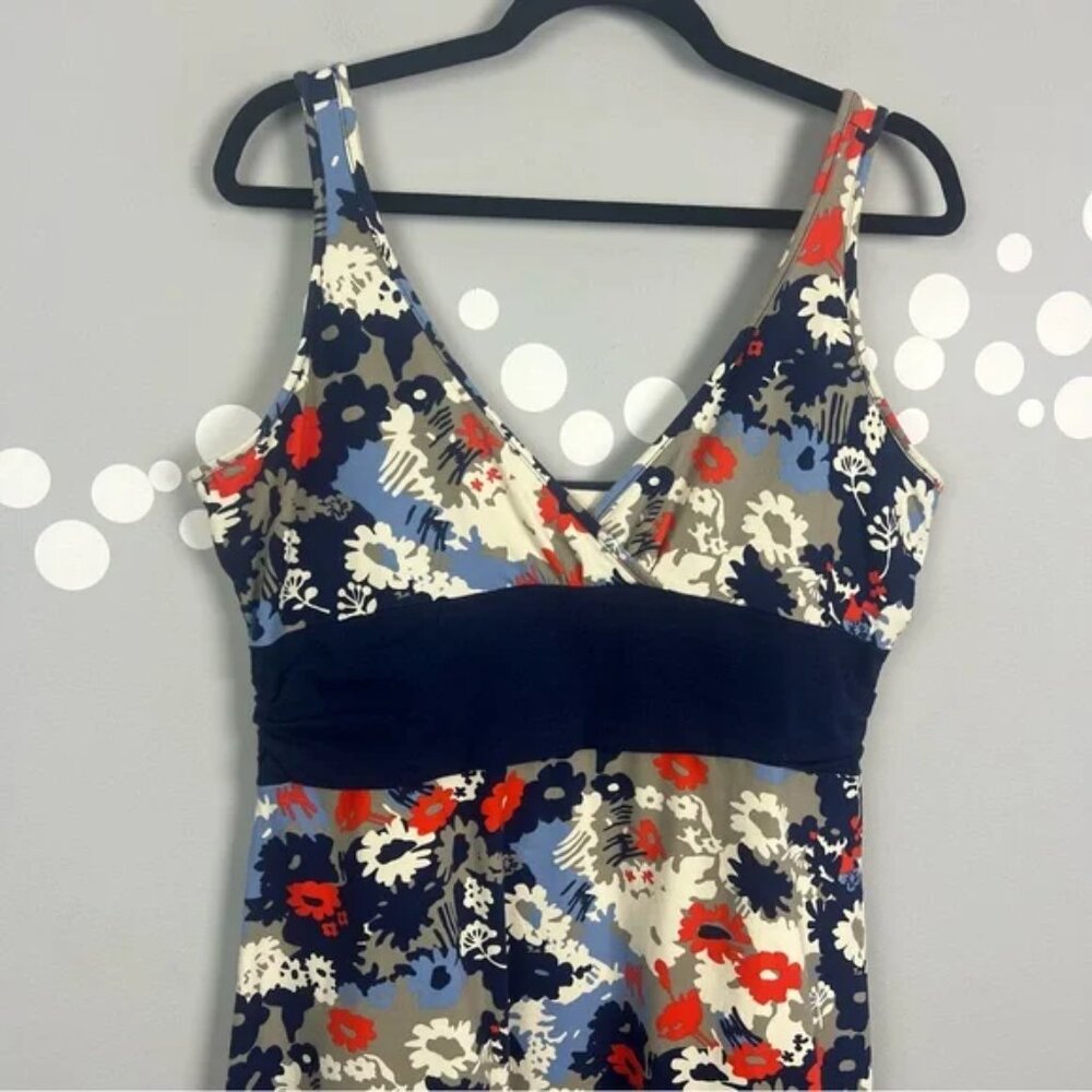 Patagonia Margot Sleeveless Dress Dew Drop Floral Organic Cotton Blue XL - Picture 3 of 6
